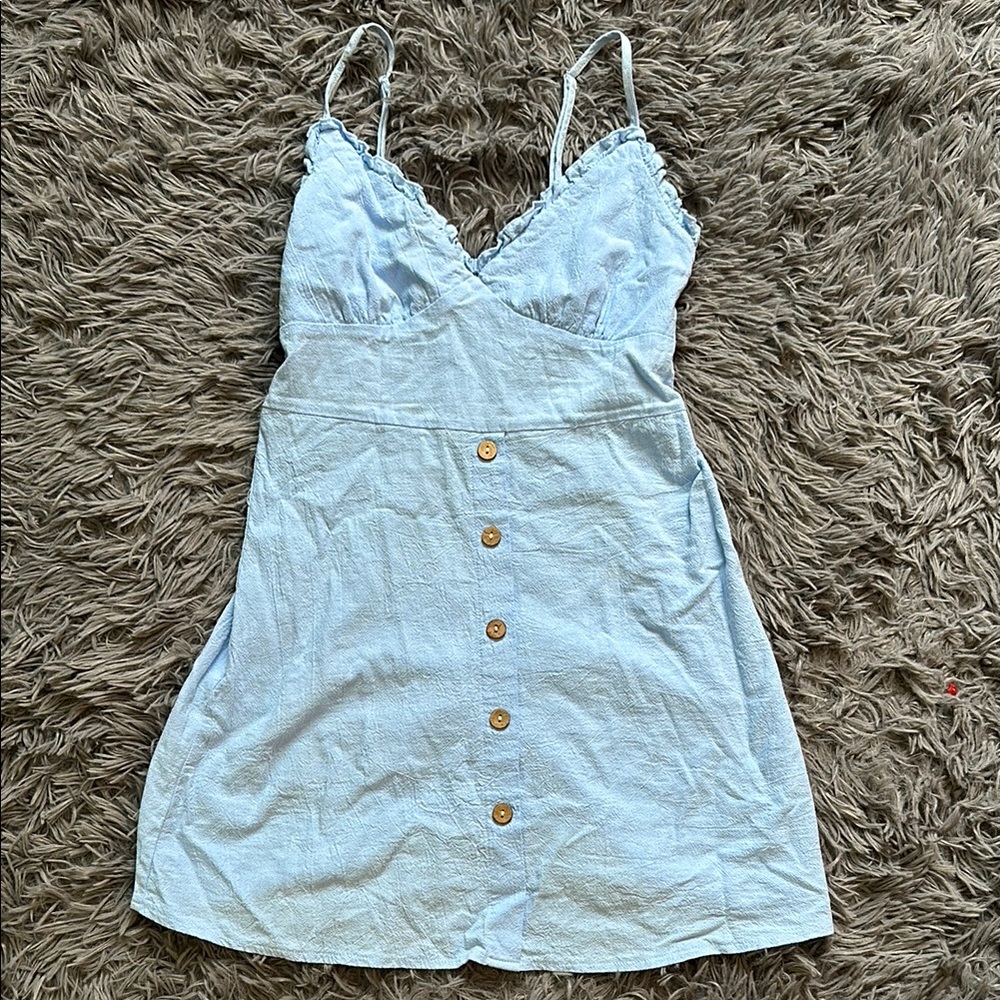 Summer Light Blue Strap Dress